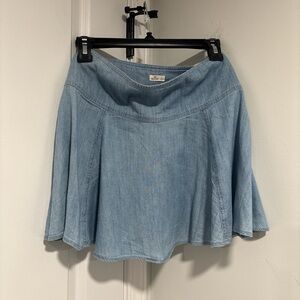 Hollister Light Denim Skater Skirt